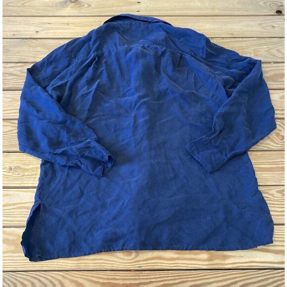 Dress Barn 100% Silk Button Up Blouse Size Medium Women’s Blue - Picture 2 of 8